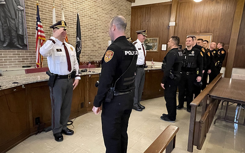 ceremony pinning of a police badge